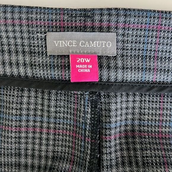 NWOT Vince Camuto Wide Leg Plaid Trouser Pants Dark Grey Plus Size 20W - Picture 5 of 14